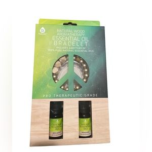 PurSonic Natural Wooden Aromatherapy Bracelet With Oils NIB 3 Available